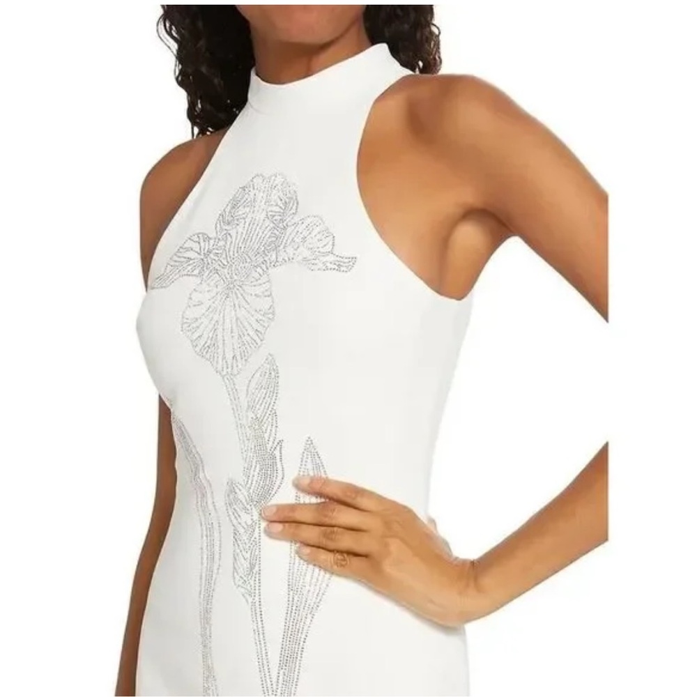 David Koma white mini dress with iridescent embellishment size 6 UK (XS US)